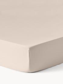 Drap-housse en satin de coton pour surmatelas Comfort, Beige clair, larg. 90 x long. 200 cm, haut. 15 cm