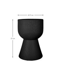 Portavaso grande effetto legno Tam Tam, Plastica, Nero, Ø 17 x Alt. 27 cm