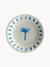 Handbemalter Suppenteller The Palms, Keramik, Weiss, Blau, Ø 22 cm