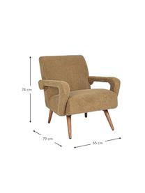 Teddy loungefauteuil Berna in bruin, Bekleding: 100% polyester (teddybont, Frame: dennenhout, multiplex, Teddy bruin, B 65 x H 79 cm