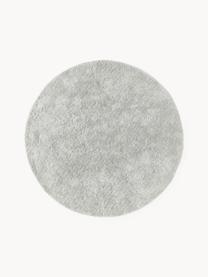 Tappeto rotondo morbido a pelo lungo Leighton, Retro: 70% poliestere, 30% coton, Grigio chiaro, Ø 150 cm (taglia M)