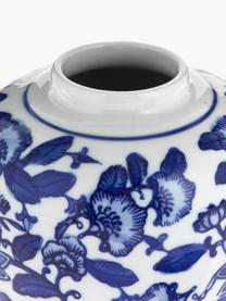 Kleine vaas met deksel Annabelle van porselein, H 13 cm, Porselein, Blauw, wit, Ø 11 x H 13 cm