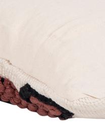 Gewebte Kissenhülle Tanea mit Fransen im Ethno Style, 100% Baumwolle, Ecru, Schwarz, Rostrot, 40 x 60 cm