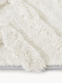 Tapis poils longs moelleux texturé Magda, Blanc crème, larg. 80 x long. 250 cm