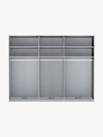 Schwebetürenschrank Monaco, 3-türig, Korpus: Holzwerkstoff, foliert, Leisten: Metall, beschichtet, Weiß, B 279 x H 217 cm