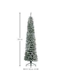 Albero di Natale artificiale Pencil, alt. 210 cm, Plastica (PVC), Verde, bianco, Ø 60 x Alt. 210 cm