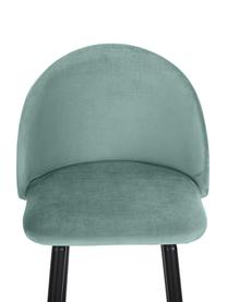 Chaise haute de bar Amy, Velours turquoise, larg. 45 x haut. 103 cm