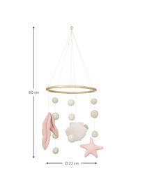 Handgefertigtes Mobile Ocean aus Bio-Baumwolle, Bezug: 100% Bio-Baumwolle, Rosatöne, Ø 22 x H 60 cm