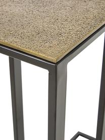 Table d'appoint style industriel Edge, Plateau : couleur laiton, finition antiquaire Pieds : noir, mat, larg. 43 x haut. 52 cm