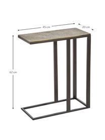 Table d'appoint style industriel Edge, Plateau : couleur laiton, finition antiquaire Pieds : noir, mat, larg. 43 x haut. 52 cm