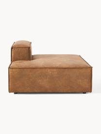 Diván modular de cuero reciclado Lennon, Tapizado: cuero reciclado (70% cuer, Estructura: madera maciza, madera con, Patas: plástico Este producto es, Cuero marrón, An 150 x F 123 cm, respaldo izquierdo