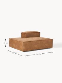 Diván modular de cuero reciclado Lennon, Tapizado: cuero reciclado (70% cuer, Estructura: madera maciza, madera con, Patas: plástico Este producto es, Cuero marrón, An 150 x F 123 cm, respaldo izquierdo