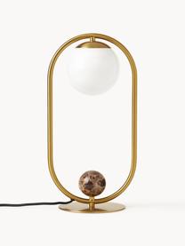 Tischlampe Janice mit Marmor-Dekor, Lampenschirm: Opalglas, Dekor: Marmor, Goldfarben, B 21 x H 42 cm