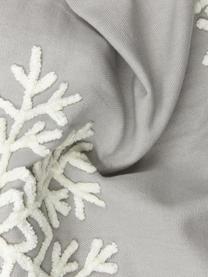 Copricuscino ricamato Snowflake, 100% cotone, Grigio, Larg. 45 x Lung. 45 cm