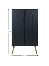 Chiffonnier Adrian, Estructura: madera, Madera pintada negro, An 75 x Al 127 cm