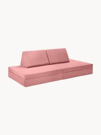 Ręcznie wykonana dziecięca sofa modułowa z aksamitu Mila, Tapicerka: aksamit (100% poliester), Brudnoróżowy aksamit, S 168 x G 84 cm