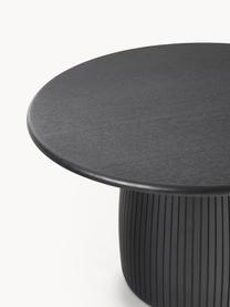 Okrúhly jedálenský stôl s drážkovanou štruktúrou Nelly, rôzne veľkosti, Jaseňová dyha, s MDF-doskou strednej hustoty, s FSC certifikátom, Čierna, Ø 115 cm