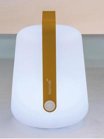 Mobile Dimmbare Aussentischlampe Balad, Lampenschirm: Polyethen, für den Aussen, Griff: Aluminium, lackiert, Gelb, Ø 19 x H 25 cm