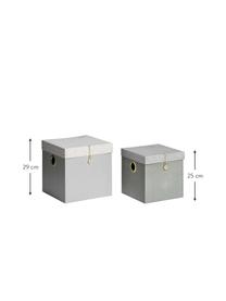 Aufbewahrungboxen-Set Square, 2-tlg., Karton, laminiert, Grau, Set mit verschiedenen Größen