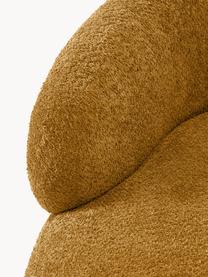 Fauteuil lounge en peluche-bouclé Alba, Peluche-bouclé ocre, larg. 102 x prof. 89 cm, dossier à gauche