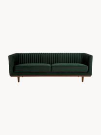 Samt-Sofa Dante (3-Sitzer) mit Holz-Füßen, Bezug: Polyestersamt, Gestell: Kautschukbaumholz, klarla, Samt Grün, B 210 x T 87 cm