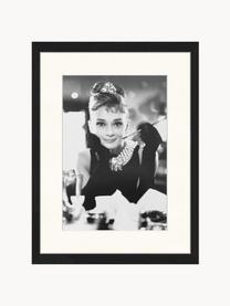 Ingelijste digitale print Audrey, Lijst: gelakt hout, Zwart, wit, B 33 x H 43 cm