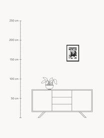 Gerahmter Digitaldruck Audrey, Bild: Digitaldruck auf Papier, , Rahmen: Holz, lackiert, Front: Plexiglas, Schwarz, Weiß, B 33 x H 43 cm