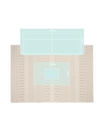 Alfombra de interior/exterior Naoto, estilo étnico, 100% polipropileno, Crema, beige claro, An 200 x L 290 cm (Tamaño L)