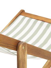 Transat pliable en bois Zoe, Vert, blanc