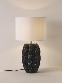 Lampa stołowa z ceramiczną podstawą Parker, Stelaż: metal powlekany, Biały, czarny, Ø 36 x W 63 cm