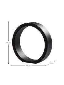 Oggetto decorativo Ring, Alluminio rivestito, Nero, Larg. 14 x Alt. 14 cm