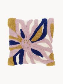 Housse de coussin 45x45 brodée à motif floral Poppy, Multicolore, larg. 45 x long. 45 cm