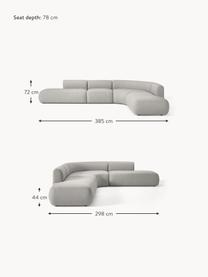 Modulares Ecksofa Sofia (4-Sitzer), Bezug: 100 % Polypropylen Der ho, Gestell: Fichtenholz, Spanplatte, , Webstoff Grau, B 385 x T 298 cm