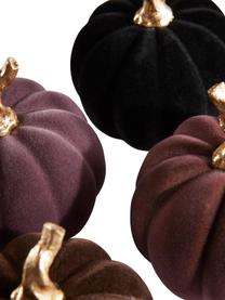 Decoratieve pompoenen Mercy, set van 4, Bekleding: fluweel (100 % polyester), Frame: polyhars, Aubergine, zwart, Ø 9 x H 9 cm