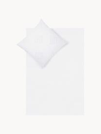 Pościel z perkalu  z tuftowaną dekoracją Fia, Biały, 135 x 200 cm + 1 poduszka 80 x 80 cm