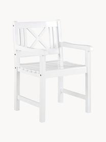 Silla con reposabrazos para exterior de madera Rosenborg, Madera de caoba pintada, Madera de teca pintado blanco, An 59 x Al 89 cm