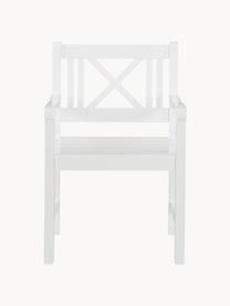 Silla con reposabrazos para exterior de madera Rosenborg, Madera de caoba pintada, Madera de teca pintado blanco, An 59 x Al 89 cm