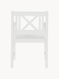 Silla con reposabrazos para exterior de madera Rosenborg, Madera de caoba pintada, Madera de teca pintado blanco, An 59 x Al 89 cm