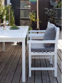 Krzesło ogrodowe z podłokietnikami  z drewna Rosenborg, Drewno mahoniowe, lakierowane, Drewno tekowe lakierowane na biało, S 59 x W 89 cm