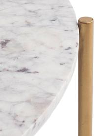 Mesa de centro de mármol Morgans, Espejo: cristal, Blanco, latón, An 80 x Al 35 cm
