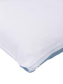 Housse de coussin rectangulaire Ren, 100 % coton, Blanc, bleu ciel, larg. 30 x long. 50 cm