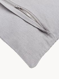 Housse de coussin en lin grise rectangulaire Maya, 51 % lin, 49 % coton, Gris, larg. 30 x long. 50 cm