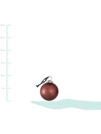 Kerstballenset Amelia, 4-delig, Rozetinten, rood, Ø 8 cm