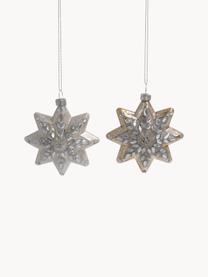 Kerstboomhanger Stars Ø 9 cm, 2 stuks, Zilverkleurig, goudkleurig, Ø 9 x H 9 cm