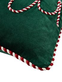 Housses de coussin rectangulaires en velours Jolly, 2 élém., Velours (100 % polyester), Vert foncé, larg. 30 x long. 50 cm