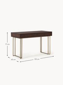 Bureau en manguier Luca, Manguier brun foncé laqué, Ø 125 x haut. 60 cm