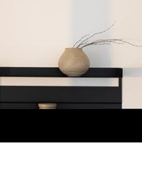 Ručne vyrobený nástenný regál Aris, Oceľový plech, práškový náter, Čierna, Š 76 x V 30 cm