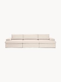 Modulares Sofa Russell (4-Sitzer) mit abnehmbaren Bezügen, Bezug: 100% Baumwolle Der strapa, Gestell: Massives Kiefernholz, Spe, Webstoff Hellbeige, B 309 x T 103 cm