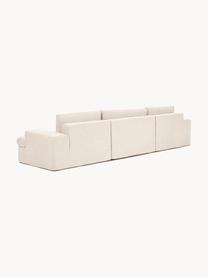 Modulares Sofa Russell (4-Sitzer) mit abnehmbaren Bezügen, Bezug: 100% Baumwolle Der strapa, Gestell: Massives Kiefernholz, Spe, Füße: Kunststoff Dieses Produkt, Webstoff Hellbeige, B 309 x T 103 cm