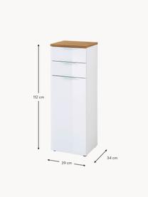 Rangement de salle de bain Julian, larg. 39 cm, Blanc, bois, larg. 39 x haut. 112 cm